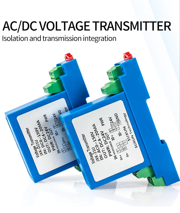 AC DC 0-1000V Voltage Transmitter to 4-20mA 0-10V 0-5V RS485 Voltage Sensor DC24V 0-100V 0-200V 0-500V Voltage Transducer
