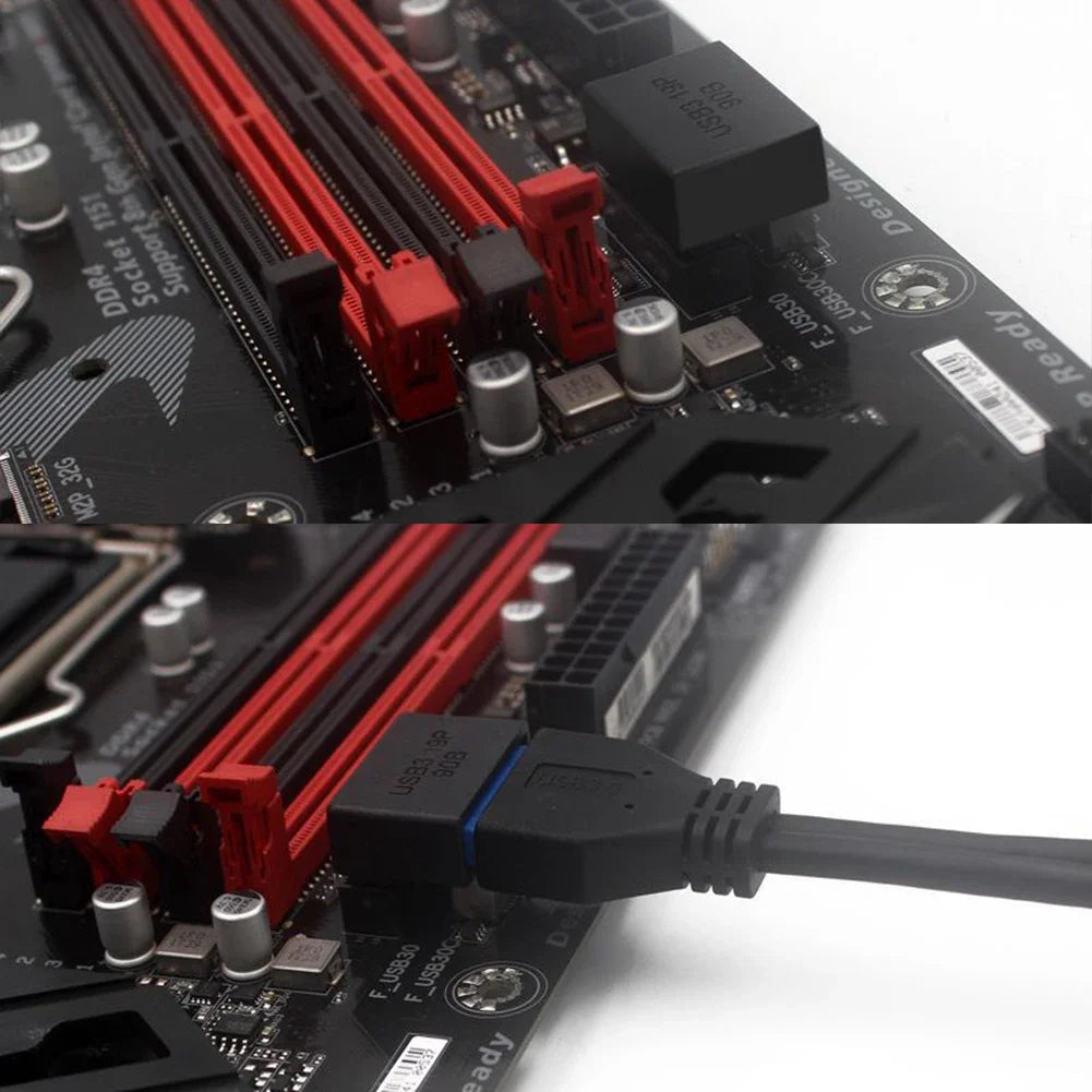 USB 3.0 19/20pin Male to Female Extension Adapter Angled 90 Degree Converter for Motherboard Connector Socket PH19A