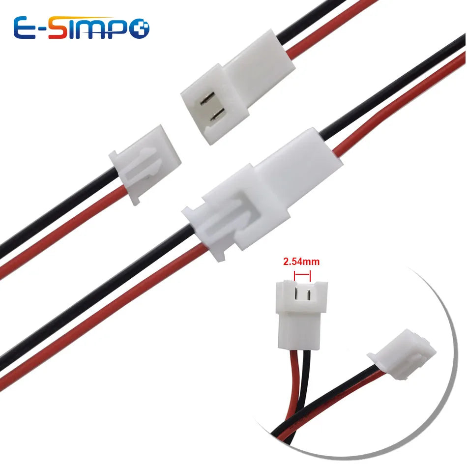 XH 2.54mm 2 Pin TJC3 10CM Male Female Cable Connector Micro XH2.54 2P Plug Jack Socket Terminal Wire Cables Connectors 26AWG