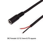DC Power Plug 5.5 X 2.1 2.5mm 5.5 * 2.1mm Male Female CCTV Adapter Connector Cable Extension Cords 12V Surveillance Camera