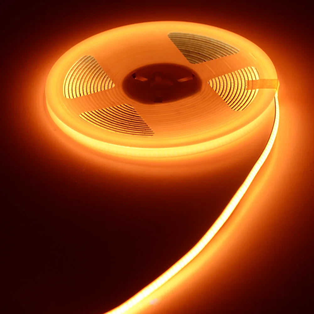 3mm/5mm Thin Color COB LED Strip Light DC 12V 24V Flexible LED Tape for DIY Lamp 3000K Red Ice Blue Pink Orange Amber Dimmable