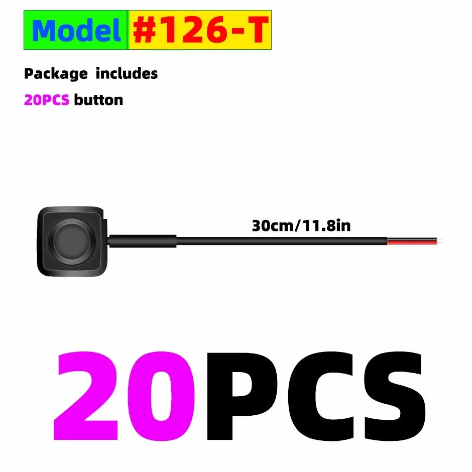 Momentary Push Button Switch ON/OFF 12V/24V  Surface Mount Mini Round Black Button for Horn, Doorbell, Temporary Control