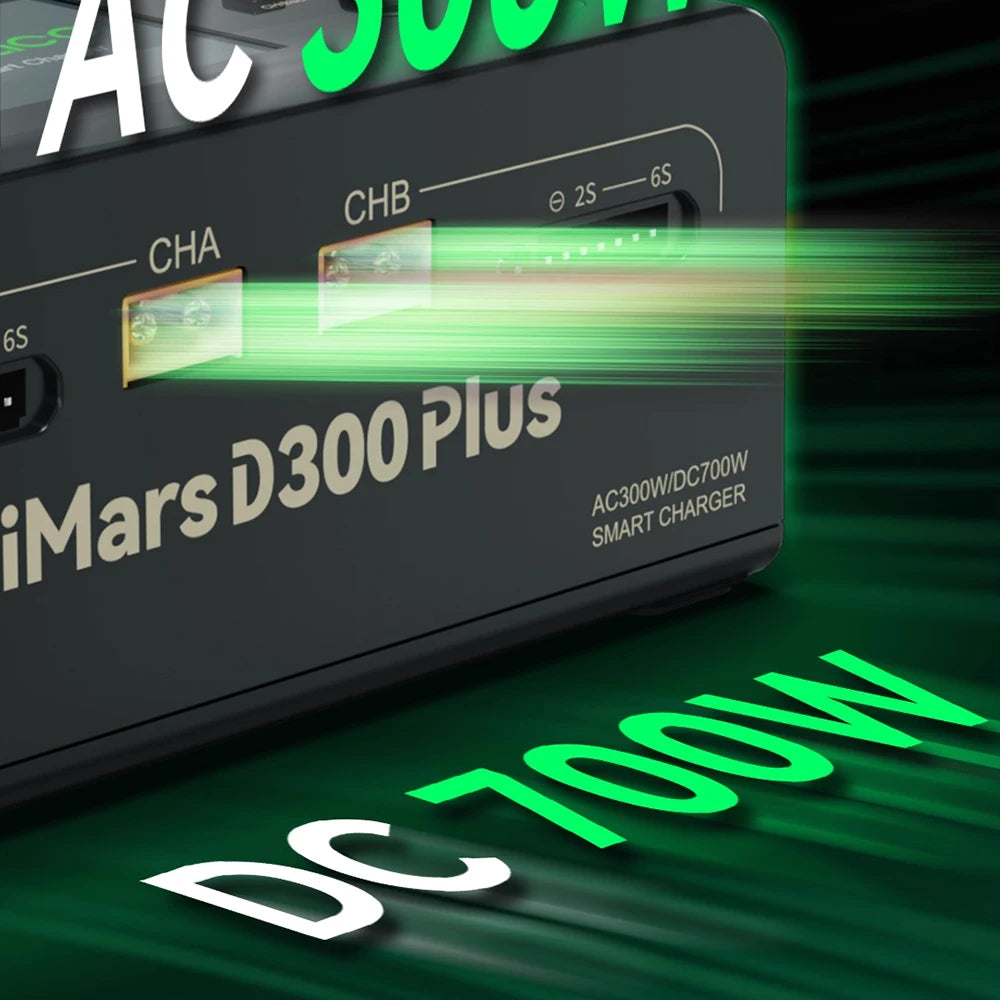 Gens Ace IMARS D300 PLUS Lipo Battery Charger Dual Channel Intelligent Balanced Charger 6S Battery AC300W