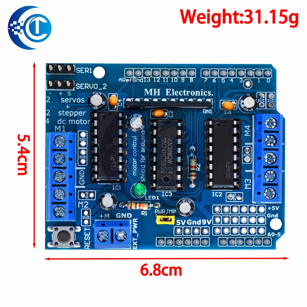 1PCS  L293D Motor Control Shield -Motor Drive Expansion Board for Arduino