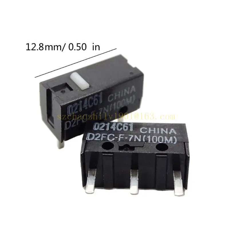 Original Mice Micro Switches D2FC-F-7N(100M) 3Pin WhiteDots 100Millions Clicks,3Pin WhiteDots Touch Switches Micro Hot 100Millio