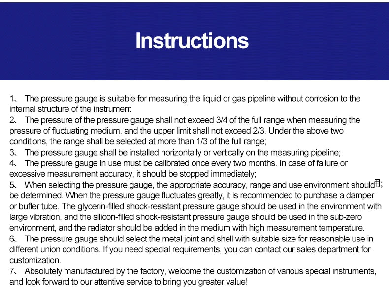 Stainless Steel Pressure Gauge Shock-resistant Radial Water Pressure 1.6Mpa Air Pressure Oil Pressure Hydraulic Vacuum Pressure