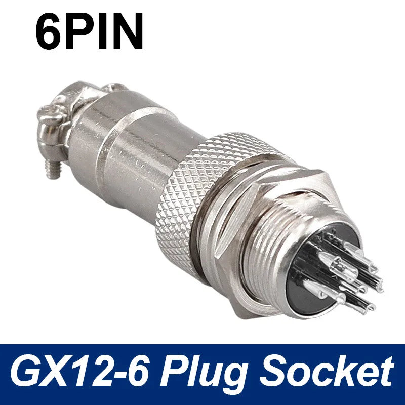 Panel circular  connector GX12 plug socket 2pin/3Pin/4Pin/5Pin/6Pin/7Pin 5A 125V M12 connectors