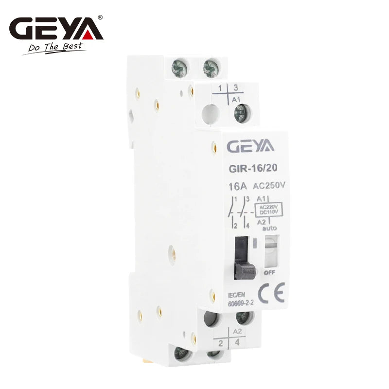 GEYA GIR Impulse Relay Household Mechnical Latching Relay Signal Pulse Relay16A 1NO 2NO Coil 230V AC 110V DC