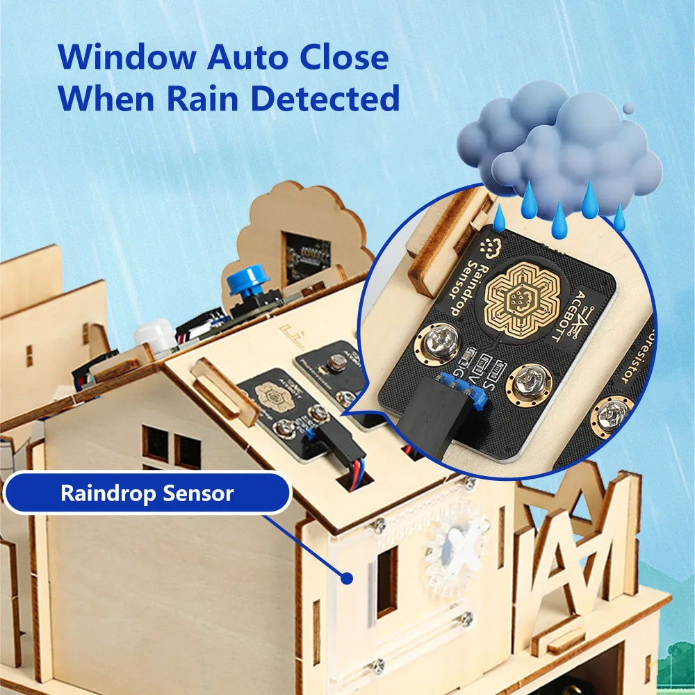 ACEBOTT DIY Smart Home Kit for Arduino Kit Robot Starter Automation Projects Wooden House Learning Kit for ESP32