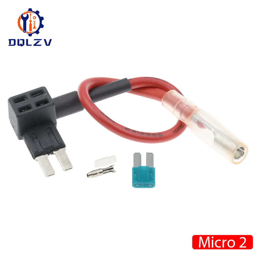 12V Fuse Holder Add-a-circuit TAP Adapter Micro Mini Standard Ford ATM APM Blade Auto Fuse with 10A Blade Car Fuse with holder
