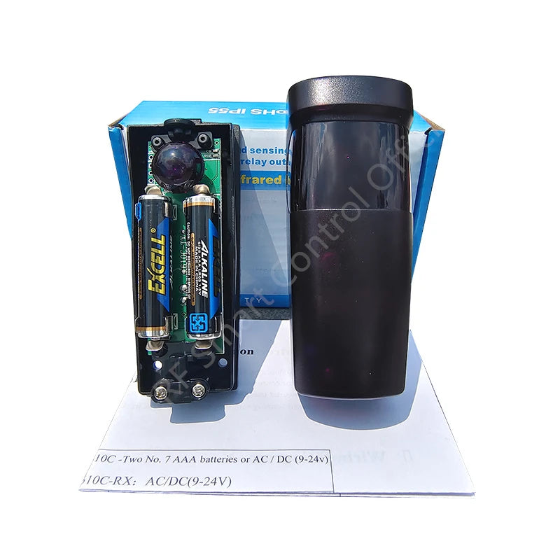 Universal Infrared Photocell Safety Beam, 12V-24V DC/AC Compatible Barrier Sensor for Automatic Doors, Gates, and Home Security