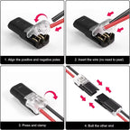 2-300pcs Waterproof 2 Pin Electrical Connector Plug, Automotive Car Truck Motorcycle Wire Cable Terminal Strip Connector Kit