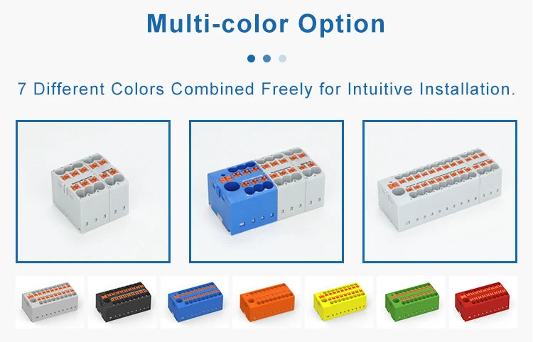 Distribution Block PTFIX 2.5mm² 2/4/6/7/12/13/18/19 Connection Push-in Electric Power Terminal Block Connector Mount on Din Rail