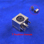 10 Pcs Connnector Mini Din 3 4 5 6 7 8 9 Pin Female Circular Receptacle Power Sockets MD-SM Shield Right Angle Through Holes PCB