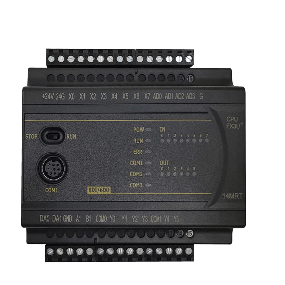 SEEKU FX3U 14/20 MR/MT/MRT 6CH analog in 0-10V or 0-20ma 4CH NTC 2DA RTC 2CH RS485 MODBUS Weight