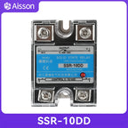 SSR-10DD 25DD 40DD Single Phase DC Controlled DC SSR Solid State Relay With Plastic Dust Cover Heat Sink 220V 10A 25A 40A