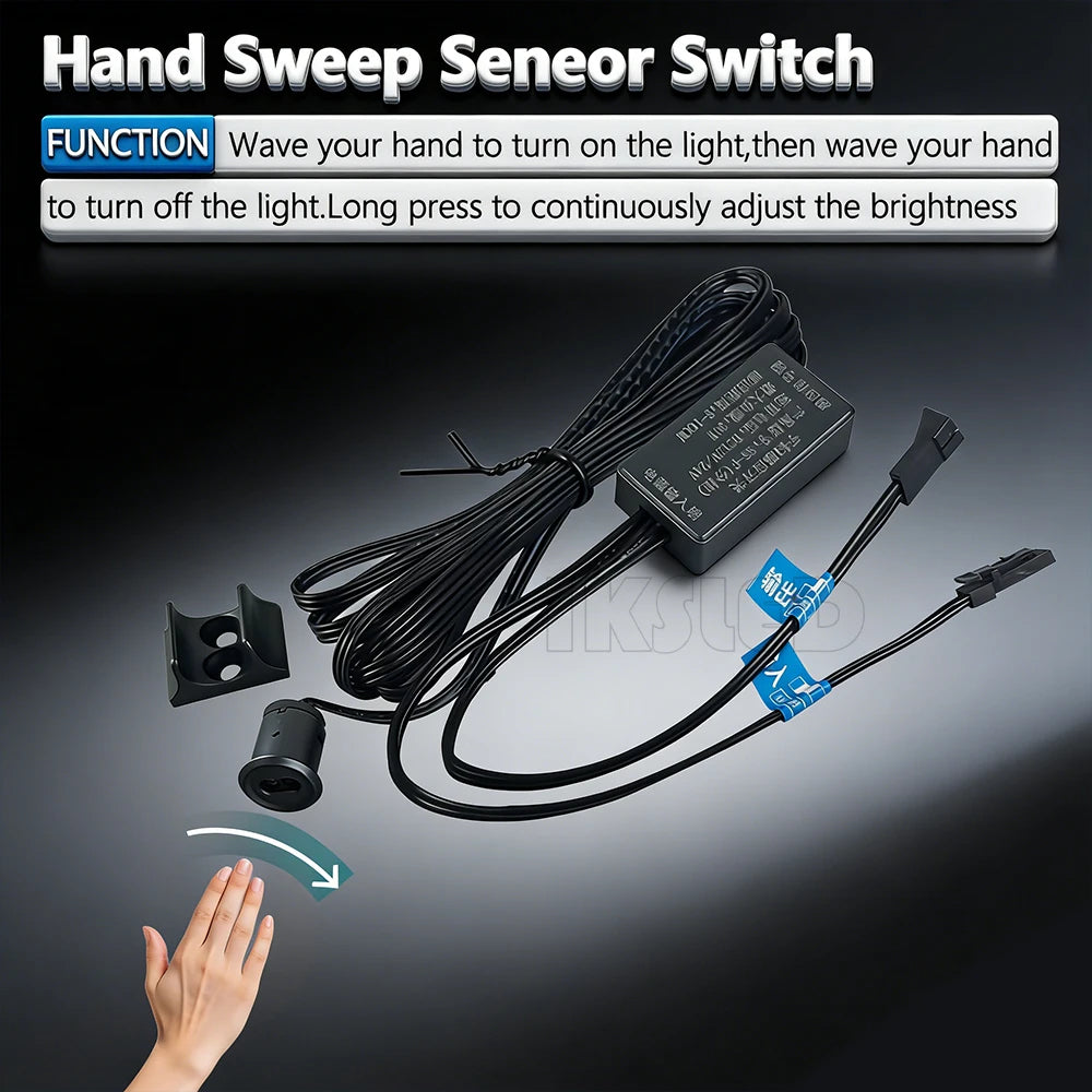 DC12V24V Cabinet Closet Light Sensor Switch Intelligent Human Touch Dimming Hand Sweep Door Control Sensor Hidden Installation