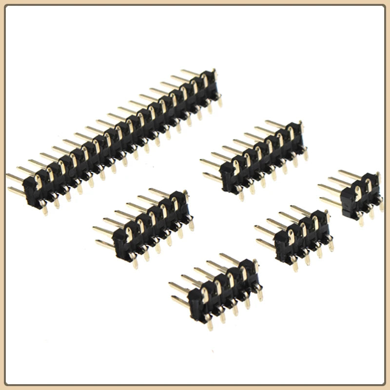10Pcs SMD SMT Male PIN HEADER Strip Connectors Double Row 1.27mm 2.0mm 2.54mm Various Sizes 2*2/3/4...20P-40 Pin Count