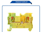 100Pcs PT2.5-PE Push-in Ground Feed Through Protective Earth PE Wire Electrical Connector Din Rail Terminal Block PT 2.5-PE