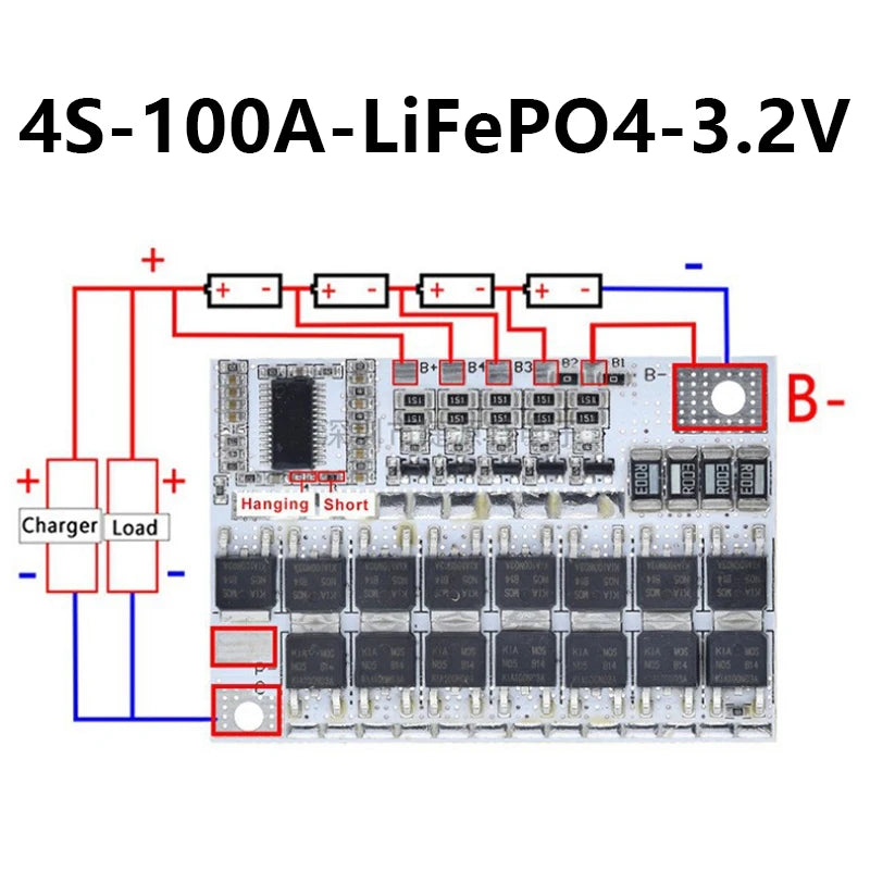 3S 4S 5S 100A BMS Protection Board with Balance for Li-ion /LiFePO4 Battery 18650 Power Bank UPS Solar DIY E-bike Charger Module