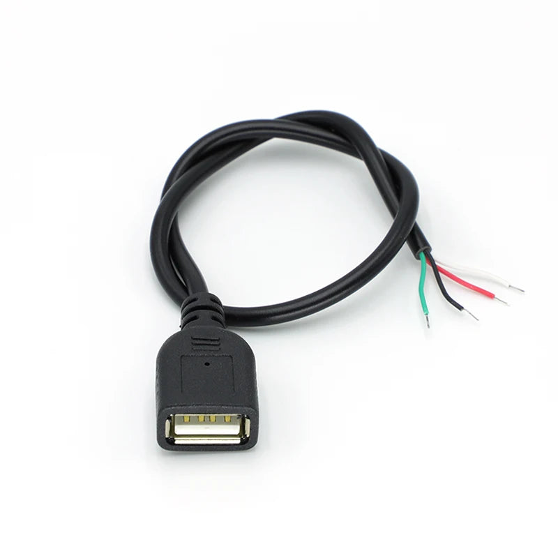 30cm Power Supply Cable 2 Pin USB 2.0 A Female Male 4 Pin Wire Jack Charger Charging Cord Extension Connector DIY 5V Line