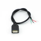 30cm Power Supply Cable 2 Pin USB 2.0 A Female Male 4 Pin Wire Jack Charger Charging Cord Extension Connector DIY 5V Line