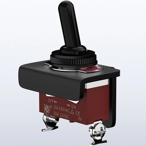 DaierTek 30A Waterproof Toggle Switch 12V with Mounting Bracket SPST ON/Off Covered Toggle Switch Panel Mount for Marine Boat