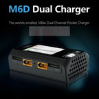 ToolkitRC M6D Green Purple 500W 15A DC Dual Channel Smart Charger Discharger For 1-6S Lipo Battery FPV Model Spare Part Replace