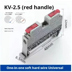 DIN Rail Terminal Block 2.5mm2 Lever Quick Connect Push In Electrical Wire Connector Feed Through Distribution Terminal Strip