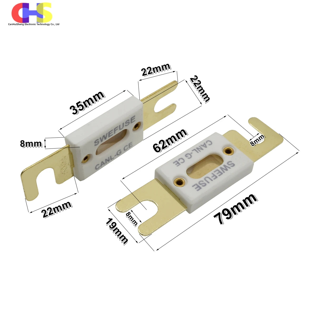 (1-5PCS) Ceramics ANL Bolt-down Fuse 30A 50A 60A 80A 100A 125A 150A 200A 300A 500A 600A For High-Current DC Circuit Protection