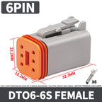 DT13 Series  Waterproof  Automotive PCB Right-Angle Header Connector 2/3/4/6/8/12Pin Male/Female Kit for Car Truck Bus Marine