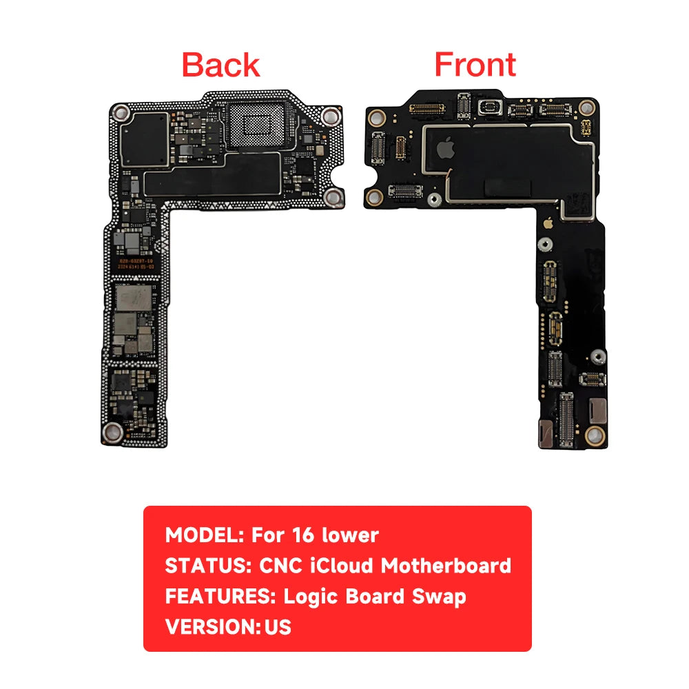 CNC Cut Motherboard for iPhone 16 16Plus 16Pro Max Upper Lower Board No NAND Logic Board Swap US EU Version Repair Parts