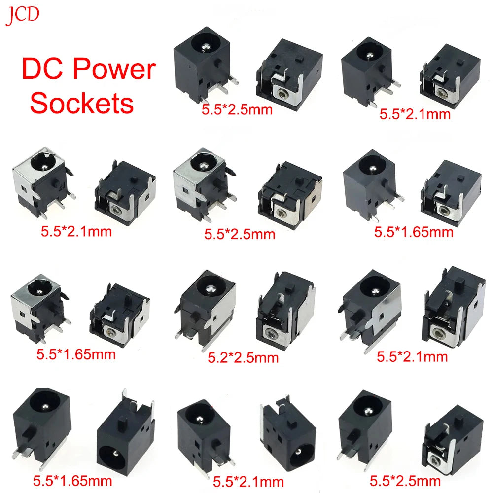 10PCS DC Power Sockets 5521 5525 5.5 X 1.65 / 2.1 / 2.5 mm DC036 DC044 DC044A DC044B DC044C 3-pin 5-pin 6-pin For Laptop DC