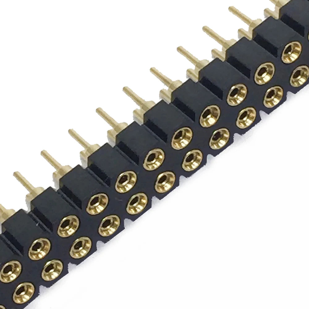 5pc 2.54mm Round Hole Male Tin Gold Female Pin Header 1/2x40P Single/Dual Row Breakable PCB IC Crystal Relay Transistor Socket