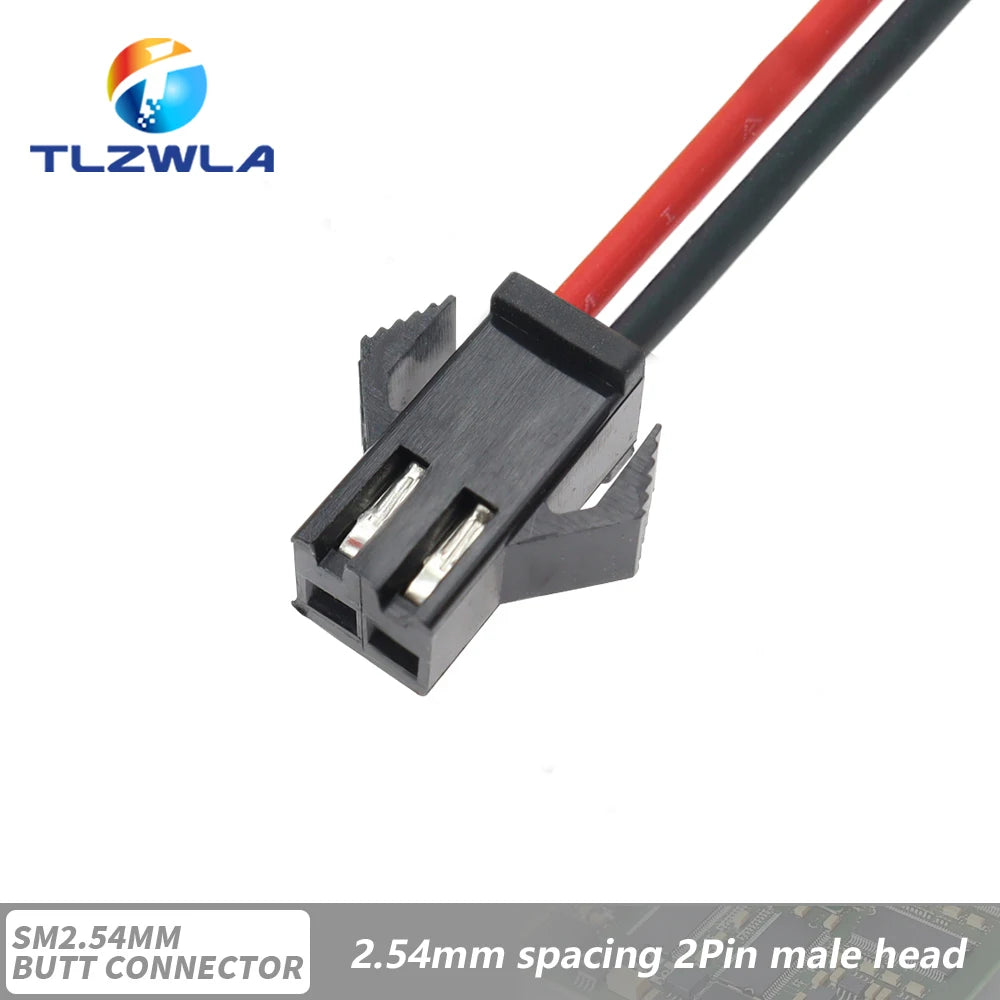 10PCS JST SM 2/3/4/5/6Pins 2.54MM Plug Male to Female Wire Connector cable pigtail Plug LED Connecting line 20cm Long