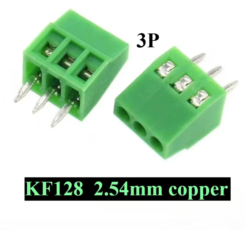 10pcs 2.54MM PCB Universal Screw Terminal Blocks Connector 2/3/4/5/6/7/8/9/10-12 Pin/Poles KF128 Straight Pin Copper