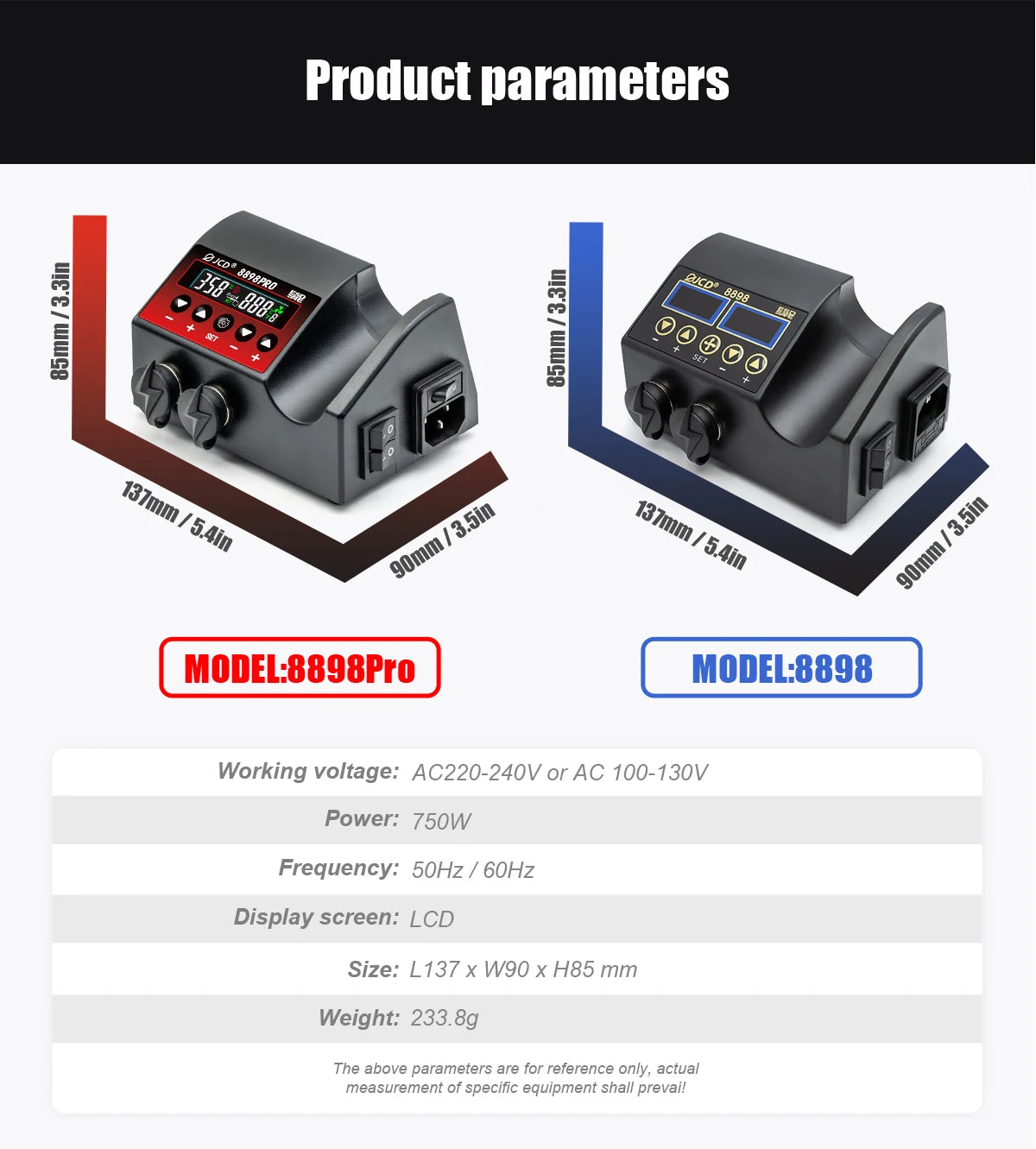 JCD 8898Pro Soldering Station 2 in 1 Hot Air Gun Solder Iron LCD Digital Display For Cell-Phone SMD BGA IC Repair Solder Tools