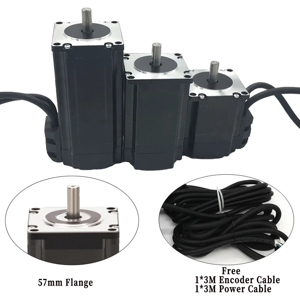 1/2/3/4/5 Axis Kit Nema23 Closed Loop Stepper Motor 1.2Nm/2Nm/3 Nm DC Hybird Servo With Encoder Motor Drive Kit  For CNC