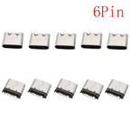 10Pcs USB Connector Type C Female Charging Port Jack 2P/6P/16P/24 Pin Soldering PCB SMD SMT DIY USB-C Socket Adapter