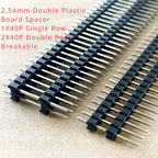 5pcs 2.54mm 2*40P Dual Row Double Plastic L20mm 25mm 30/40/45mm Breakable Gold Rohs PCB Board Spacer Male Pin Header Connector
