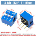 DSWB03LHGETB 2.54mm spacing 3-position direct insertion DIP/flat toggle switch blue 10
