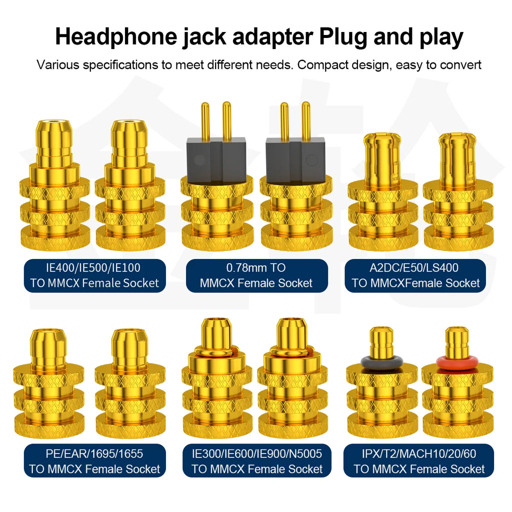 QYFANG Golden Wheel 0.78 Ear/IE300/IE900/IPX/A2DC/IE400 to MMCX Female Base Adapter