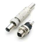 5pcs 5.5x2.5mm 5.5x2.1mm DC 12V Power Jack Male Plug Female Socket Metal Connector Adapter With Thread Lock 5.5*2.1 5.5*2.5