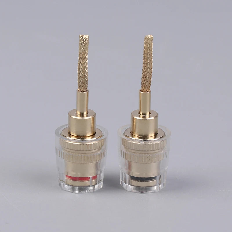 2/4Pcs 4MM Banana Female To 2MM Pin Connector HIFI Cable Adapter Plug Braided Copper Wire Socket