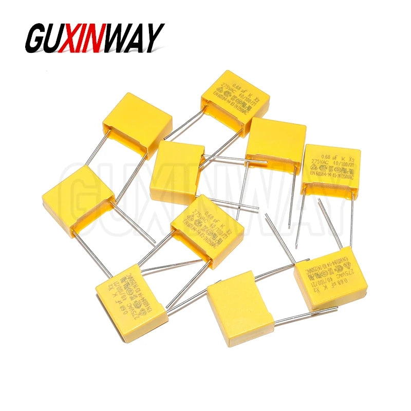 10pcs X2 Safety capacitor  Polypropylene film 15mm 100NF 1UF 150NF 22NF 220NF 330NF 47NF 470NF 680NF