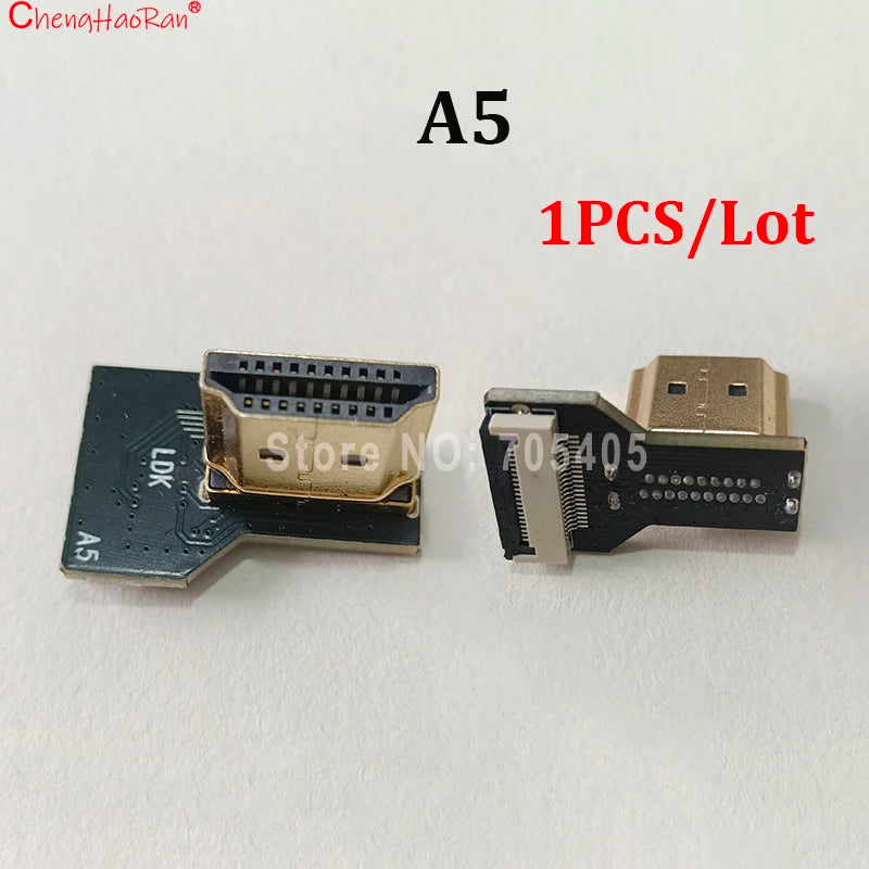 1PC Ribbon Flat FPV HDMI-Compatible Connector Flexible Cable Raspberry Pi 4 Micro HDTV To HD/Mini HD Female 90 Degree FFC 20pin