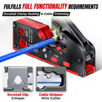 AMPCOM rj45 Crimper CAT7 Crimping Tool for Pass Through RJ11 RJ 45 Connector CAT6 CAT5E Modular Plugs With Wire Stripper Cutter