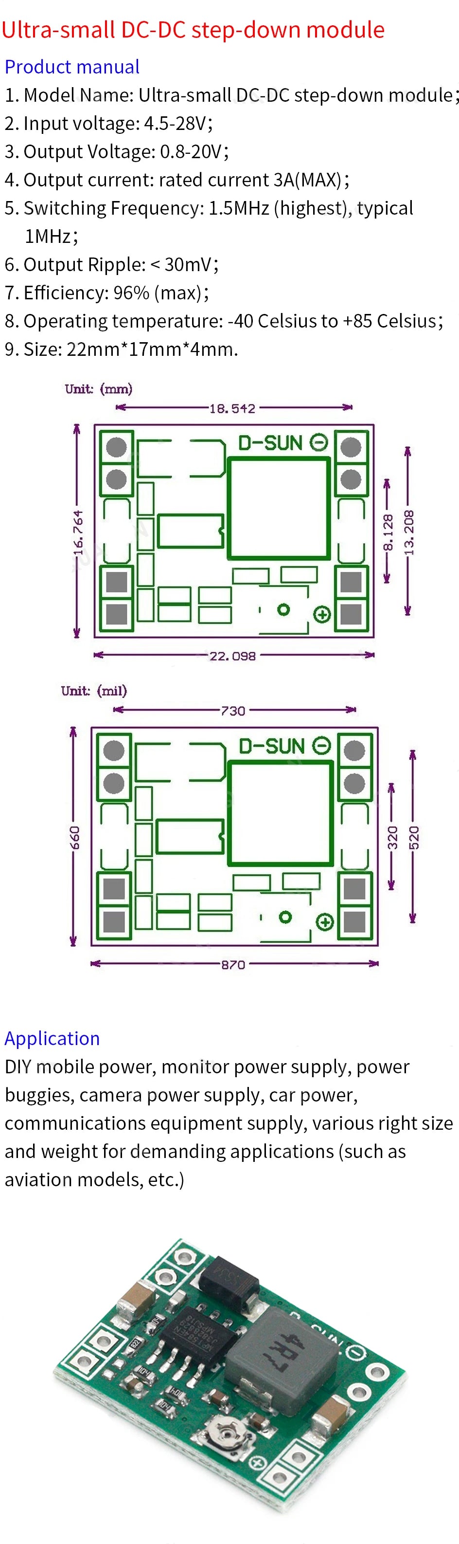 DC-DC Voltage stabilized power supply Adjustable boost buck voltage regulator module MT3608 MP1584EN MINI360 LM2596SADJ MICRO360