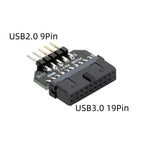 Motherboard USB 3.0 19-Pin To USB 2.0 9-Pin Adapter 9Pin to 19Pin Header 480Mbps Data Transmission Cable for Desktop Front Panel