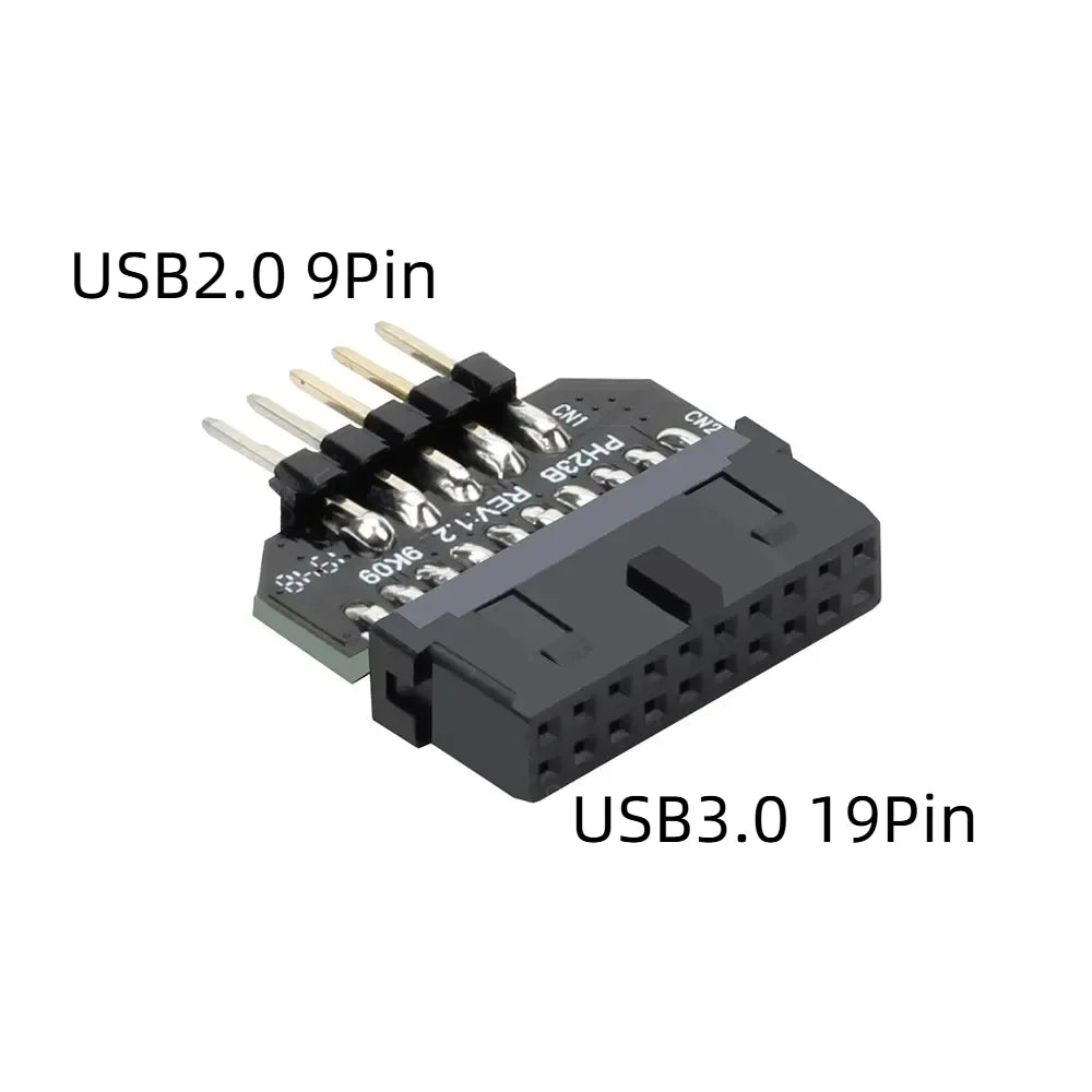 Motherboard USB 3.0 19-Pin To USB 2.0 9-Pin Adapter 9Pin to 19Pin Header 480Mbps Data Transmission Cable for Desktop Front Panel